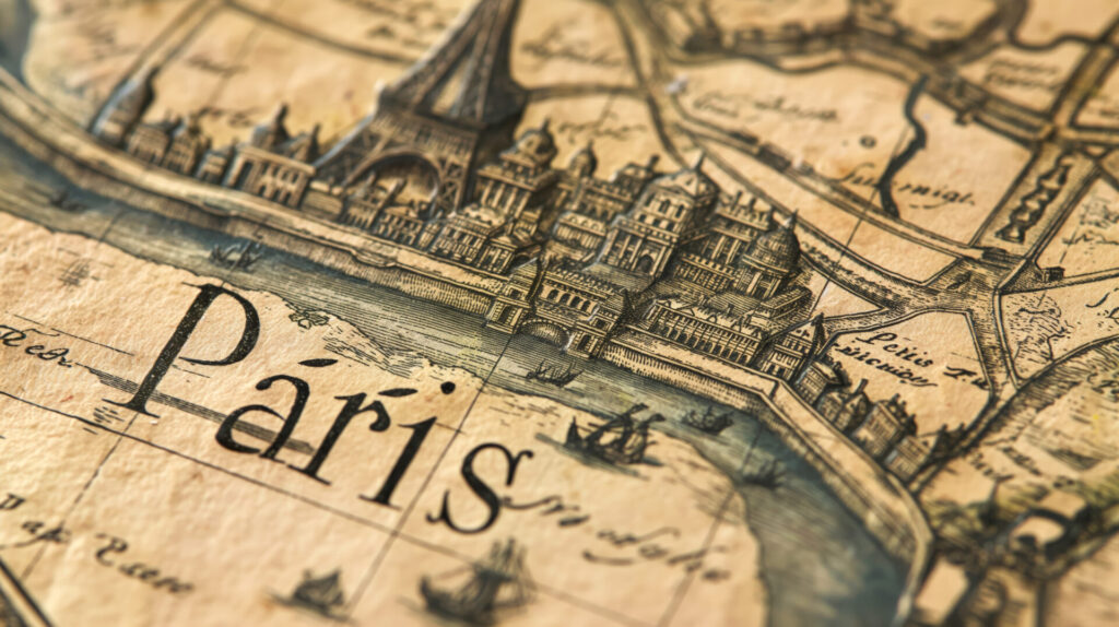 Ancienne carte de la ville de Paris