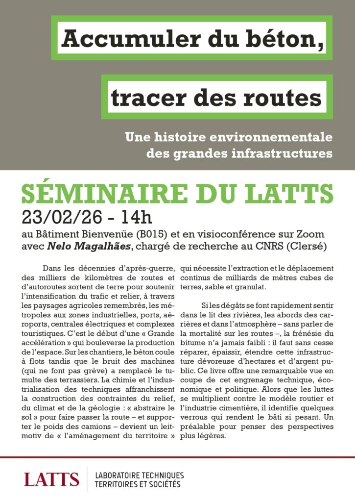Séminaire du LATTS – Accumuler du béton, tracer des routes