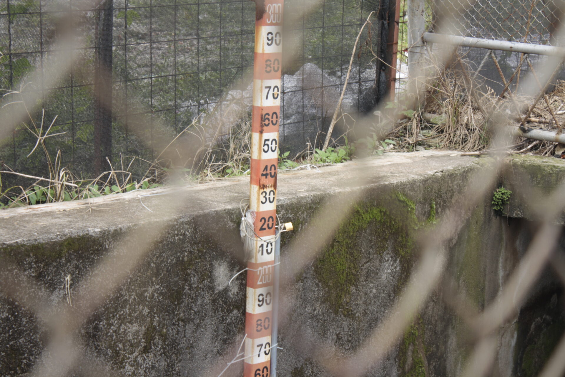 Photo d'une échelle de crue - axe risques urbains et environnementaux
